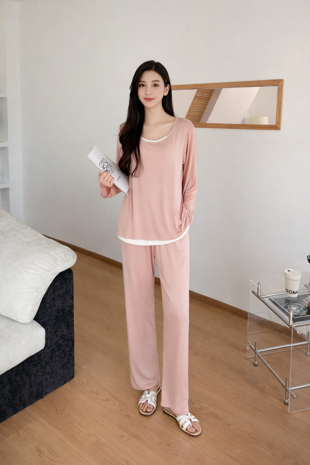 Beige Women’s Soft Lounge Wear Suit