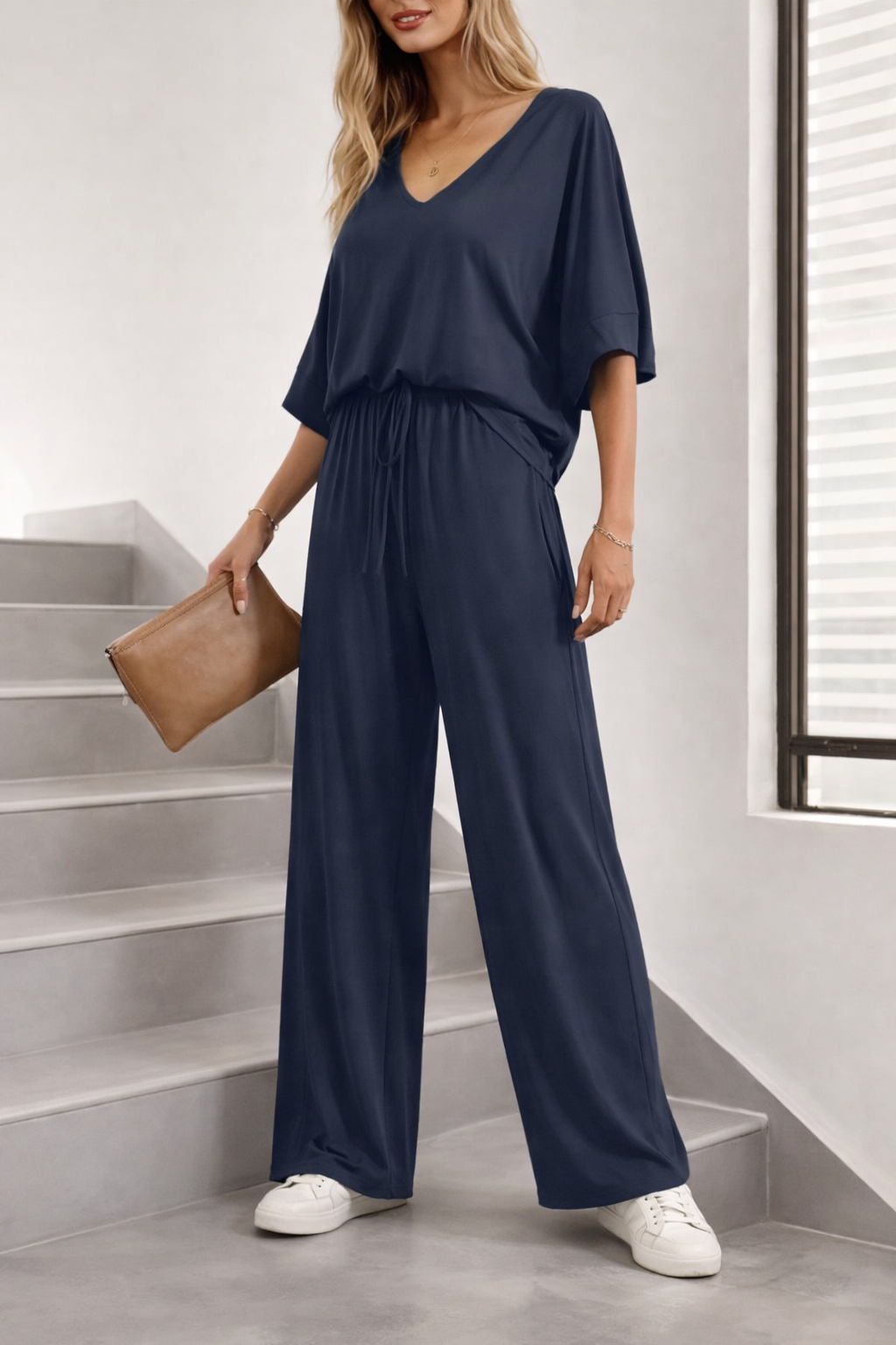 Navy Blue Women’s Soft Lounge Wear Suit