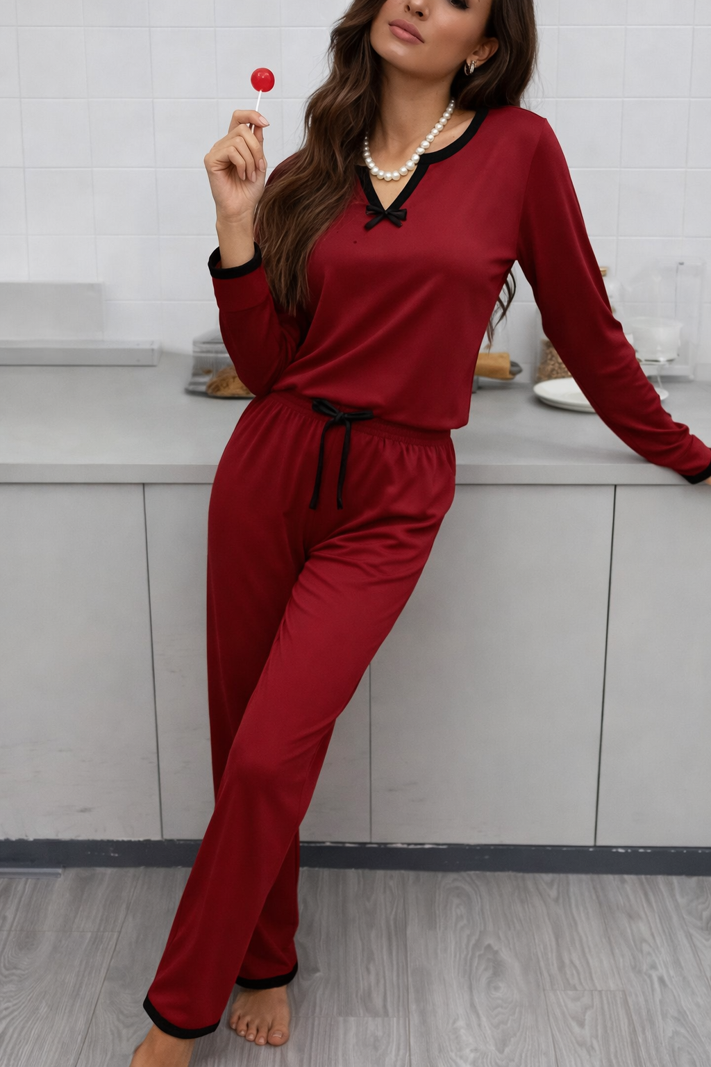 Maroon Women’s Soft Lounge Wear Suit