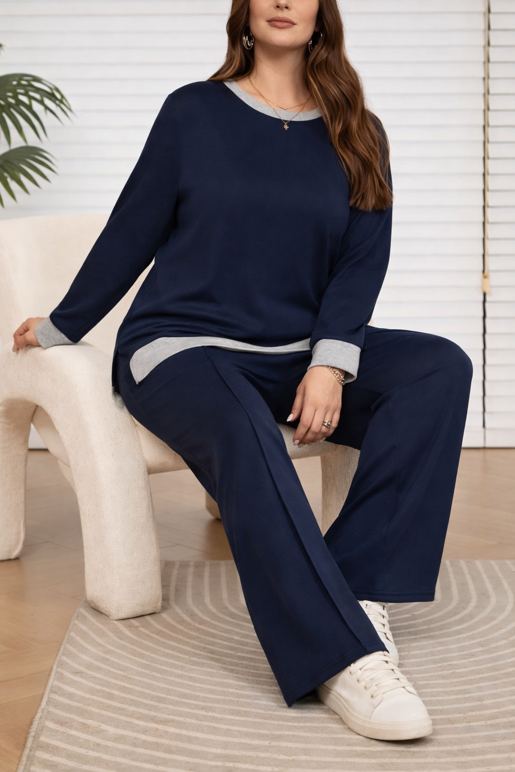 Navy Blue Women’s Soft Lounge Wear Suit