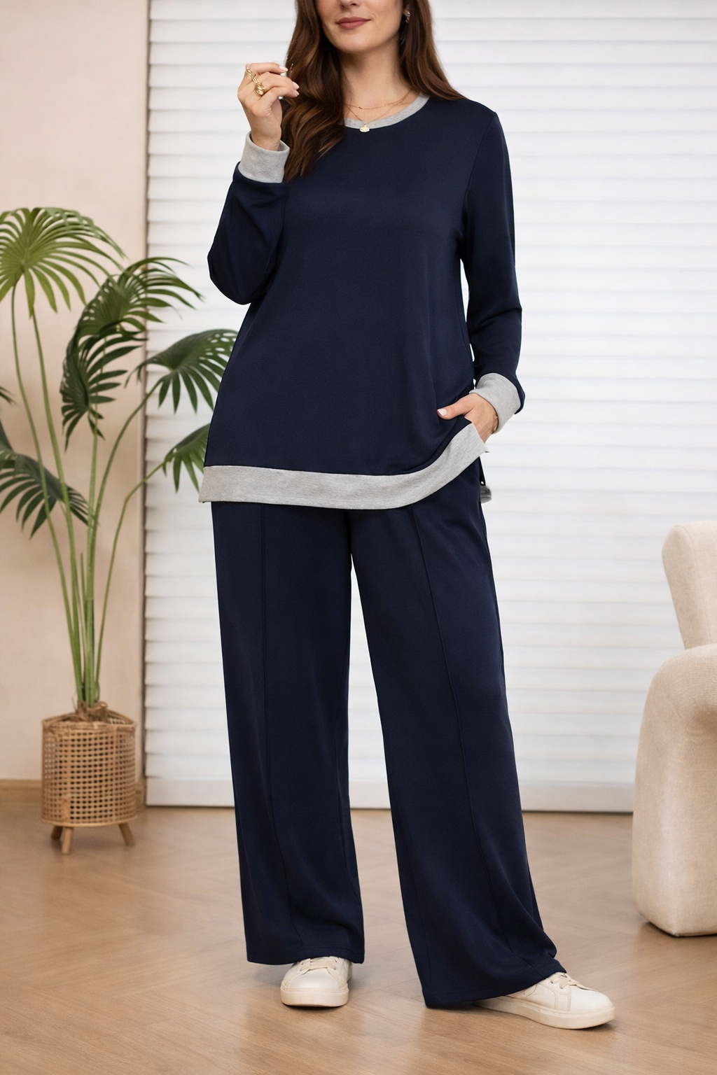 Navy Blue Women’s Soft Lounge Wear Suit