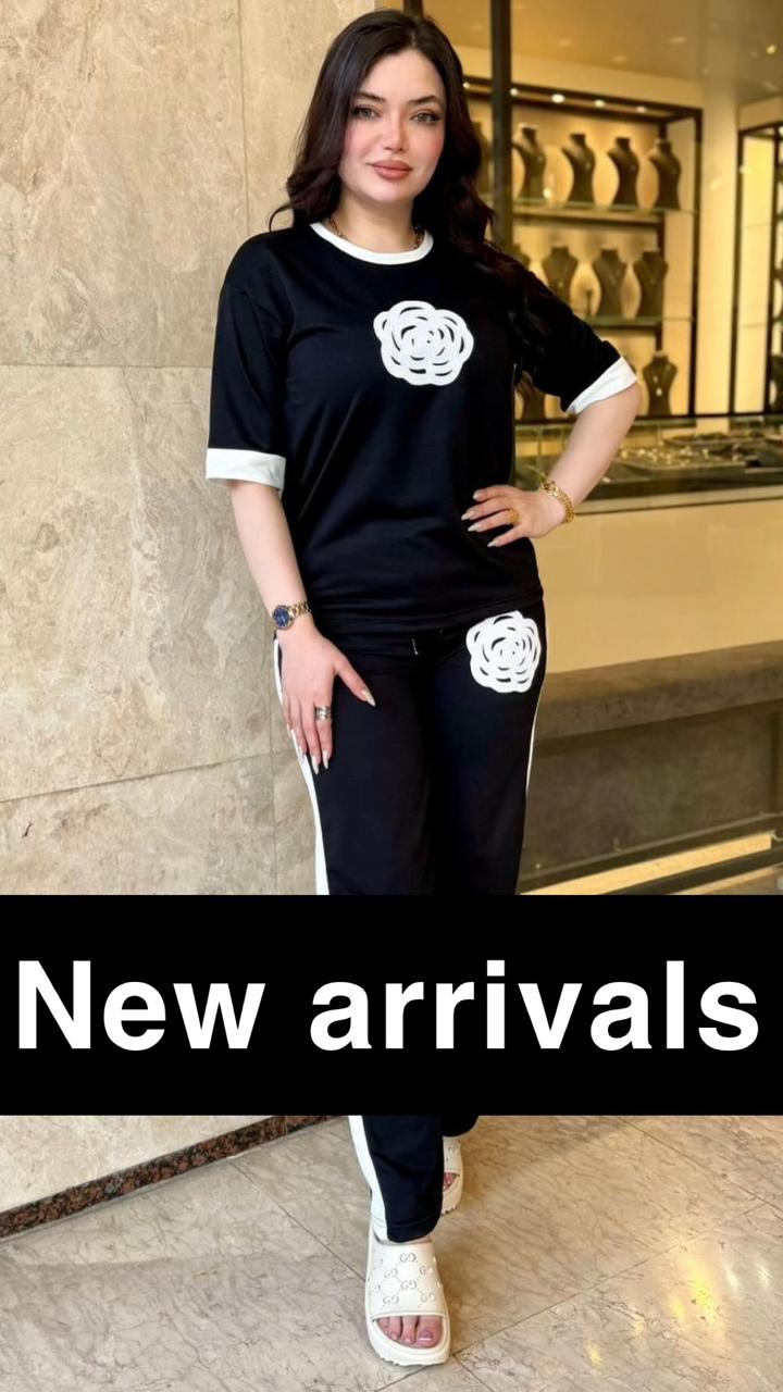 Black New Tracksuit Casual Wear For Her (OM-1001)
