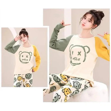Multi Color Smile Printed Night Suit