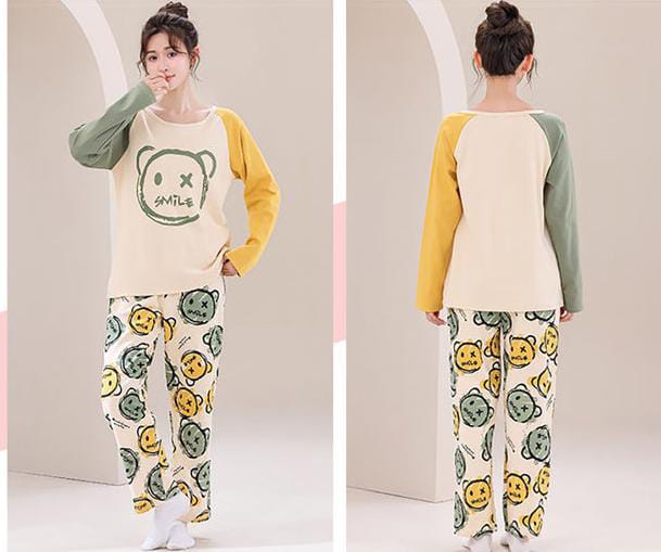 Multi Color Smile  Priinted Full Sleeves The Ultimate Dream Wear Sleep Suit (OM-103)