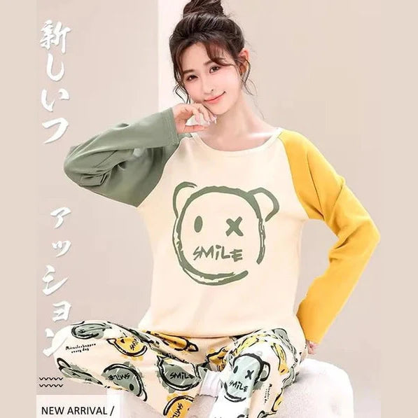 Multi Color Smile Printed Night Suit