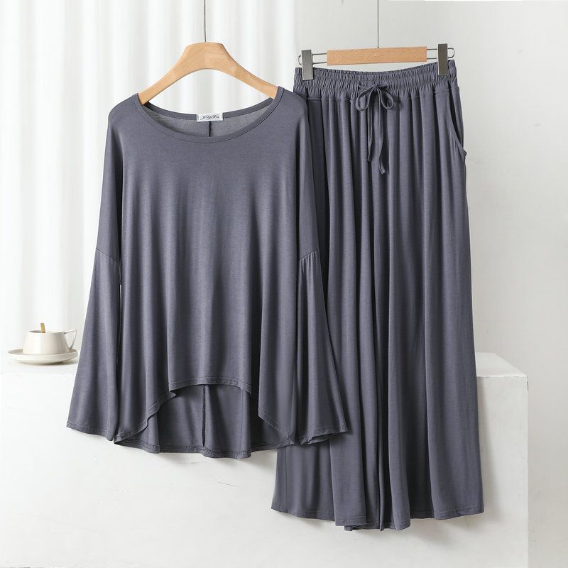 Grey Loose Sleeves with Flapper Trouser The Ultimate Dream Wear Sleep Suit (OM-1142)