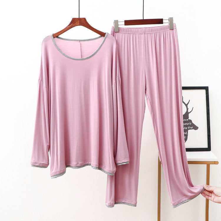 Pink Round Neck with White Pipin and Ultimate Dream Wear Sleep Suit (OM-128)