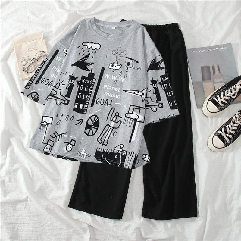 Multi Planet Printed Half Sleeves The Ultimate Dream wear Sleep Suit