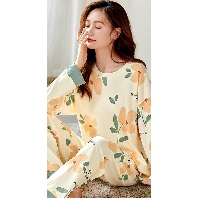 Flowers Printed Full Sleeves The Ultimate Dream Wear Sleep Suit