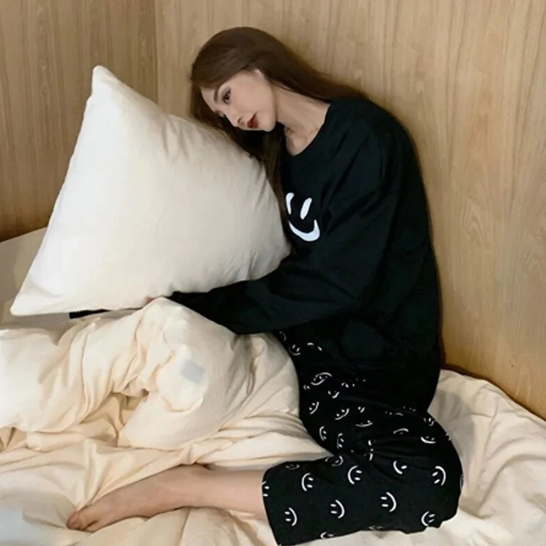 Black Smile Full Sleeves The Ultimate Dream wear Sleep Suit (OM-53)
