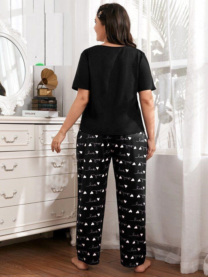 Black Love Printed The Ultimate Dream Wear Sleep Suit (OM-76)